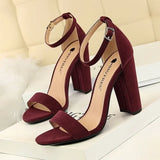 Sexy High Heels New Women Pumps Comfort Women Shoes Block Heels Ladies Shoes Buckle Women Heels Female Shoes Women