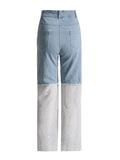 Zingj 2024 New Water Drill Hollow Out Fishing Net Hot Drill Design Sense Splicing Straight Leg Jeans Female Street Wind