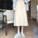 Skirts Women High Waist Slim Jupe Korean Style Friends A-line OL All-match Elegant 4XL Simple Faldas Mujer Ins New