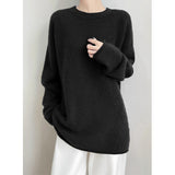 Thicker And Increase Imitation Water Marinade Sweater Women 2025 New Autumn And Winter Round Collar Collar Tiling Lazy Wind Long-Sleeved Knitting