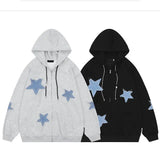 Zingj Star Paste Cloth Hoodie Autumn Loose Casual Couple Cardigan