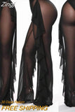 Sexy Women Bikini Cover Up Mesh Sheer Plus Size Swimwear Bathing Pants Trousers Swimsuit Beachwear Swimming
