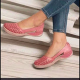 Women's Summer Fashion Sandals Women's Bag Head Hollow Large Flat-Soled Women's Shoes Thick-Soled Single Shoes Breathable Women's