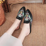 Zingj Wind In Summer Wearing Embroidered Hand-Sewn Drill Cloth Slippers Women's Sandals Bright Silk Cloth With