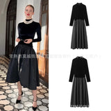 Women's Explosive Temperament Fashion To Receive Waists Thin Hepburn Style Small Black Dress