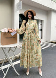 Fragile Chiffon Dress Women's Autumn Dress New Over-Knee Dress Gentle Wind-Float Mid-Floive Mid-Flouse Fairy