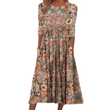 Women's New Dress Summer Fashion Floral Print With Pocket