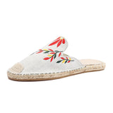 Embroidery Baotou Slippers Women's Grass Porpoise Vine Bottom Fisherman's Shoes Large Size 44 Yards Flat-Soled Muller