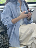 Sense Of Small Long-Sleeved Striped Shirt Women Early Autumn New Loose Lazy Outside Texture Casual