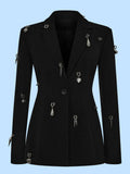 Personality Design Metal Decorative Suit Jacket Woman | Self-Fit Layout Commuting Workplace Fashion