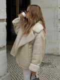 And Winter 2025 New Collar Fur One-Piece Skin Plus Velvet Warm Coat Women
