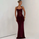New Female Temperament Folding With Long Skirt Fashion Hanging Neck Sexy Bag Hip Dress