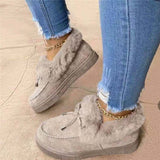 Boots Women 2025 Winter Round Head Thick Soles Plus Velvet Warm Cotton Shoes Women's Seam Bag Shoes Snow Boots Beans