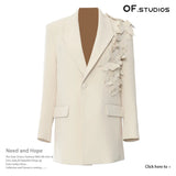 New Overweight Worker Butterfly Burning Flowers Loose-Render Version Of The Blazer Top