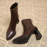 Short Boots Women 2025 Autumn And Winter Popular New Thick And High And Small Thin Boots Elastic Martin