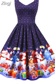 Dress Vestidos Women Sexy Halter Vintage Casual Floral Print Pin Up Retro Rockabilly Swing Party