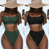 Zingj Single Swimsuit 2023 Split Swimsuit Sexy Swimsuit Solid Color High Waist Bikini
