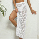 Yang Hollow Open Fork Sexy Beach Resort Dress Sunscreen