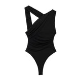 Women's ZA Summer New Asymmetric Folding Decoration Folding Net Holiday