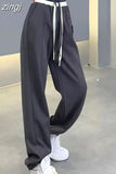 Korean Oversize 4Xl Letter Embroidery Sweatpants Women Causal High Waist Loose Trousers Chic Preppy Style Harajuku