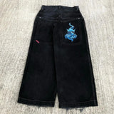 High Street Jeans Y2K Hip Hop Printed Cartoon Retro Loose Men