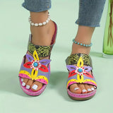 Summer New Large-Size Lady Slope And National Wind Sandals Light And Comfortable Women's Cool