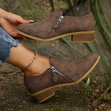 Retro Style Chelsea Boots 2025 Autumn And Winter New Side Zipper Side Heel Single Shoes Fashion Women's