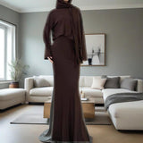2025 New Middle East Wearing Women's Long-Sleeved Skirt Dress Fashion