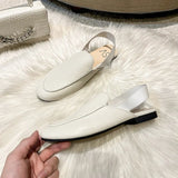 elastic belt half slippers women summer wear Muller shoes 2022 new flat