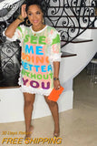 Women Letter Sequins O-neck Half Sleeve Tee Style Slim Dress 2023 Summer Sexy Club Street Elegant Pencil Dresses