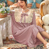 Nightgowns Women Long Sleeve Autumn Chic Popular Ulzzang Popular Vintage Female Nightwear Soft Loose Schoolgirls