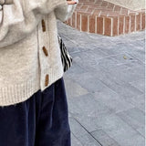 Horn Buckle Sweater Autumn And Winter Coat Korean Version Of Lazy Knitted Open Shirt Outside To Wear New Women's Clothing