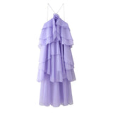 Women's Summer New French Fashion Temperament Three-Dimensional Flower Cascade Decorative Sling