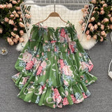 Vacation Word Shoulder Print Chiffon Jumpsuit Skirt Super Fairy Loose Broad Leg Pants Shorts