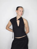Spring And Summer New Hot Sale Straps A Variety Of Folding Wear And Tight Fashion T-Shirt