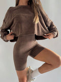 Style Retro To Make Old Tight Jumpsuit Set Women's High-End Spring Curly Knitting Tops