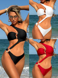 2024 Sexy Hollow Pure Color Profile New Conjoined Swimsuit Swimsuit