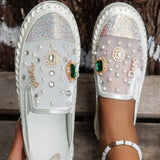 Cake Thick-Soled Lefu Shoes Spring Summer New Mesh Women's Shoes Breathable Mesh Water Drilled A Foot Lazy Single