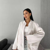 Years Of Autumn And Winter New Loose Leisure Collar Big Pocket Solid Women's