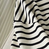 New Short-Sleeved Cotton Striped Simple Wind Dress In