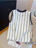 Striped Thin Sleeveless Shirt For Women In The Summer Of 2025 New Loose-Fitting Small Vest