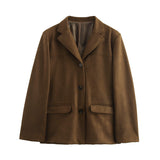 Women's ZA Autumn And Winter New Street Fashion Single-Dbutton