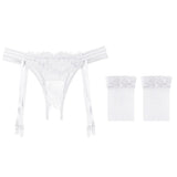 Black Garter Garter Thighs Brocing Trom Flirt Ultra-Thin Over Knee White Stockings Uniform Seduction