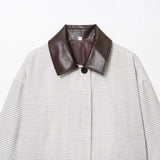 Women's Clothing Explosion Fashion Casual Leather Collar Short Wind