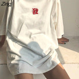 Sleeve T-shirts Women Summer Casual Fashion BF Style Korean Style All-match Streetwear Embroidery Teens Cool Simple