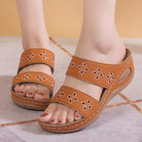 And Summer New Slope And Slippers Women's Cool Slippers Embroidered Solid Sand Sand Sandals Casual Suture