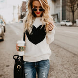 And Winter With The New Women's Knitted Shirt Round-Neck Fashion Jacket Love Sweater Women's