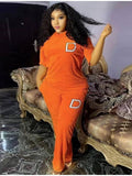 Women New Fashion Letter Printed 2 Piece Sets Short Sleeve Tops+High Waist Pants Suit Ladies Matching Casual Outfits