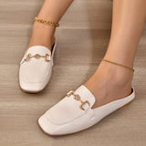 2025 Metal Buckle Bales Slippers Women Korean Wind Lazy One Foot Pedal Fashion Simple Women's Cool