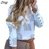 New Women Off-Shoulder T-Shirt Ladies Solid Color Button Long Sleeve Autumn Winter Warm Casual Loose